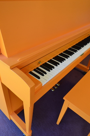 1978 Orange Baldwin Studio Piano - Upright - Studio Pianos