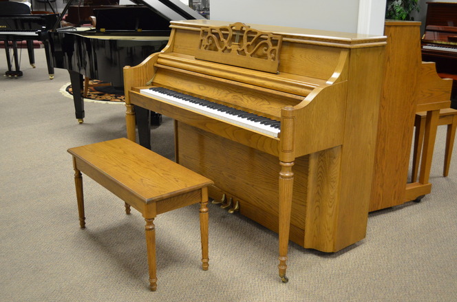 1997 Charles R Walter oak console piano - Upright - Console Pianos